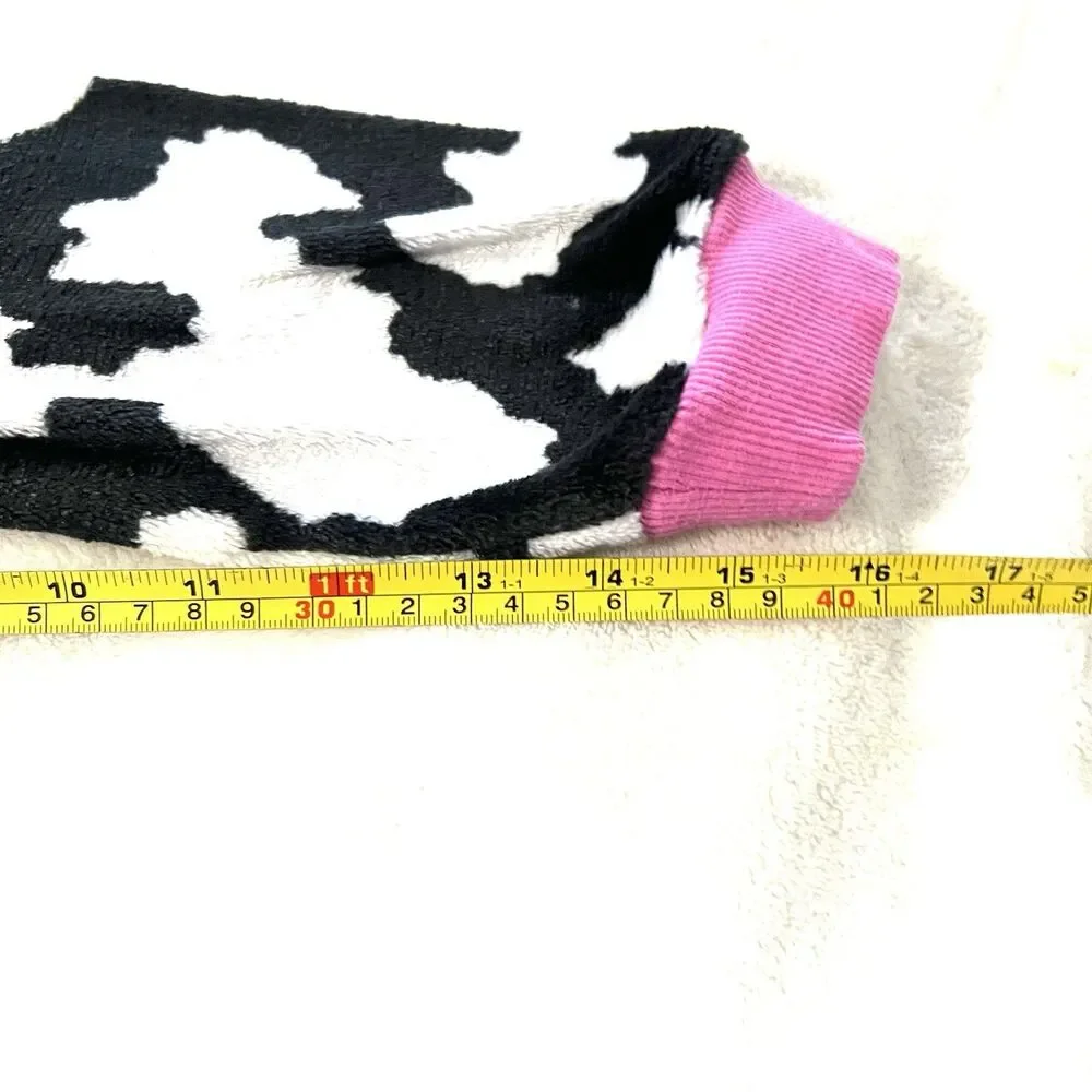Hooded Cow Costume/Pajamas 1pc Zip Up Suit With Hood Size L